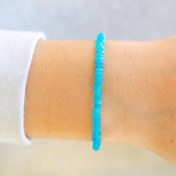 AAA Opal Beaded Bracelet Gold Chain Waterproof Ethiopian Fire Opal Bracelet - Picture 12 of 12